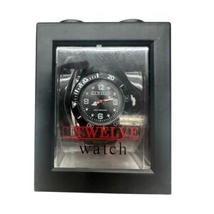NEW TWELVE WATCH COLLECTION ICY‎ Mens Fresh Battery Black Strap Water Resistant